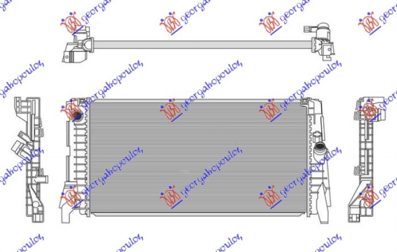 HLADNJAK MOTORA 1.5/2.0 (S) BENZIN (MAN/AUTO) (680x355) (NISSENS)