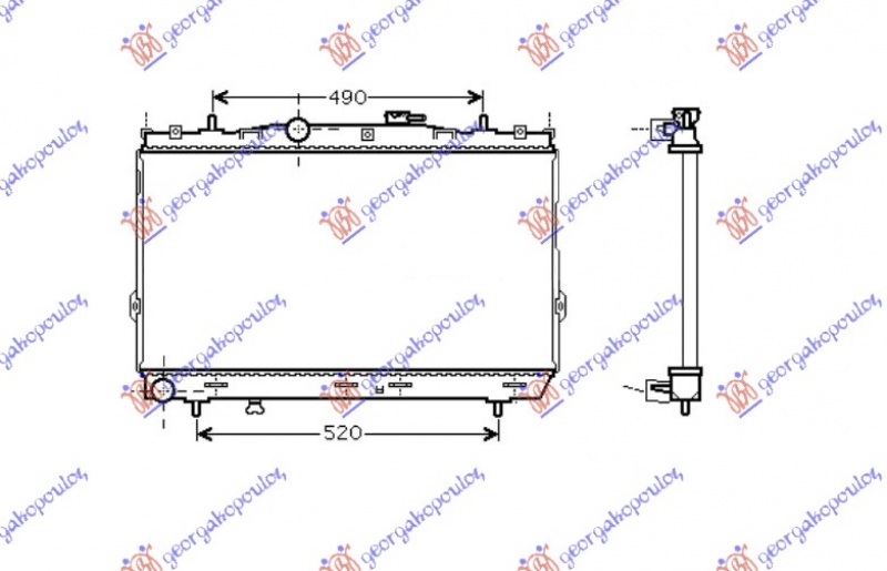 HLADNJAK MOTORA 1.6-2.0i16V (37.5x67x1.9