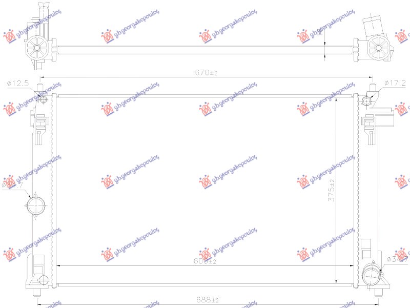 HLADNJAK MOTORA 1.6 BENZIN (600x380x16) (KOYO)