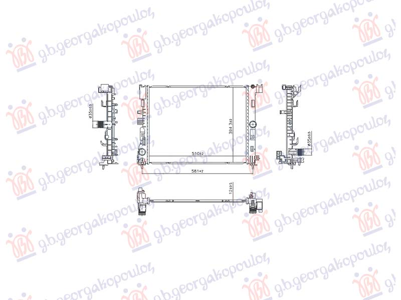 HLADNJAK MOTORA 1.6 BENZIN/HIBRID (AUTO) (510x394) (NRF)