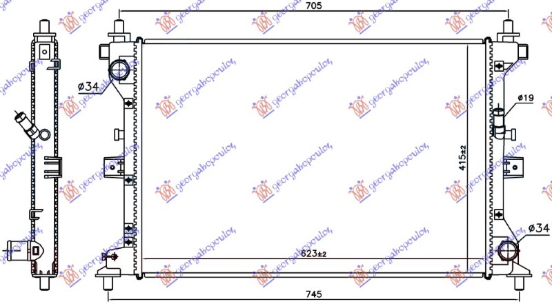 HLADNJAK MOTORA 1.6 DDiS DIZEL (MAN) (623x415x27) (NRF)