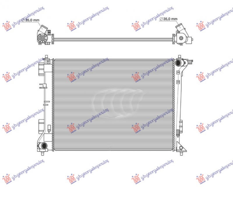 HLADNJAK MOTORA 1.6 GDi 2.0i BENZIN (MAN) (640x460) (CESKA) (VALEO)