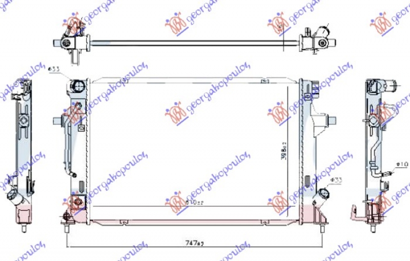 HLADNJAK MOTORA 1.6 MPi BENZIN (AUTO) (610x400x16) (KOYO)
