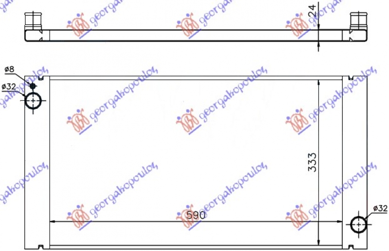 HLADNJAK MOTORA 1.6 T. BENZIN - 1.6/2.0 DIZEL (59x33.4) (NRF)