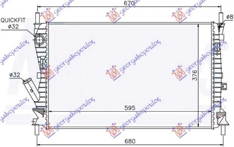 HLADNJAK MOTORA 1.6 TDCi (59x37.8x26)