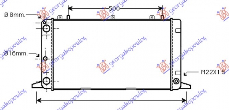 HLADNJAK MOTORA 1.6/2.0 BENZIN (620x320) (NRF)