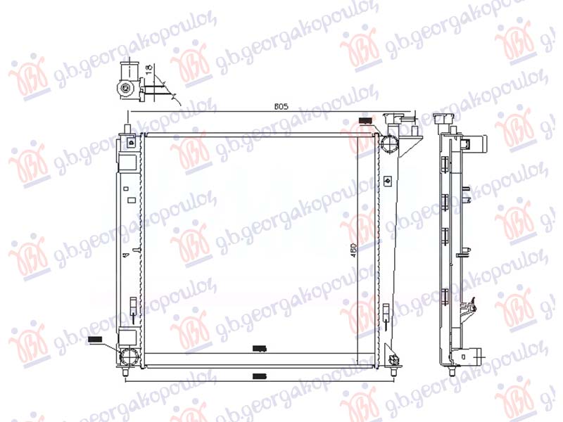 HLADNJAK MOTORA 1.7 CRDi DIZEL (MAN) (480x480x16) (NRF)