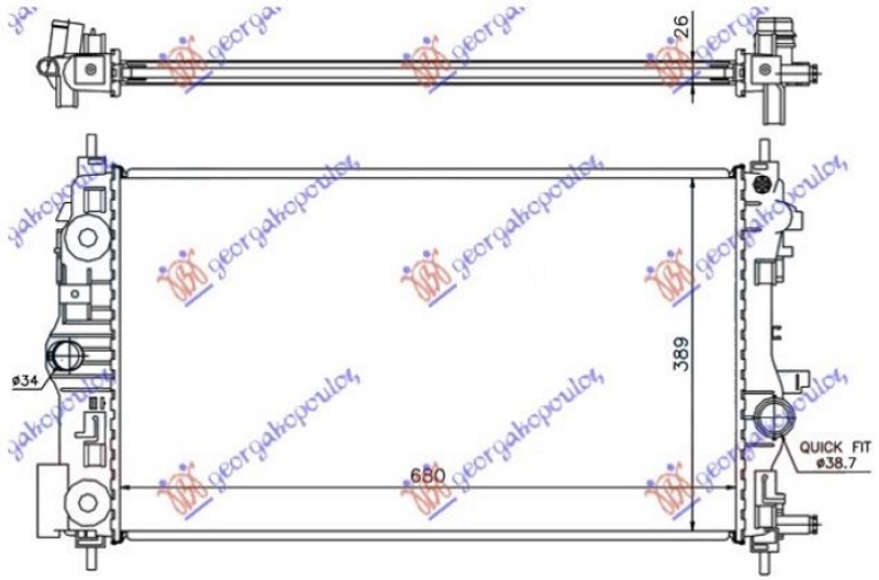 HLADNJAK MOTORA 1.7/2.0 DIZEL (68x39.5) (KOYO)