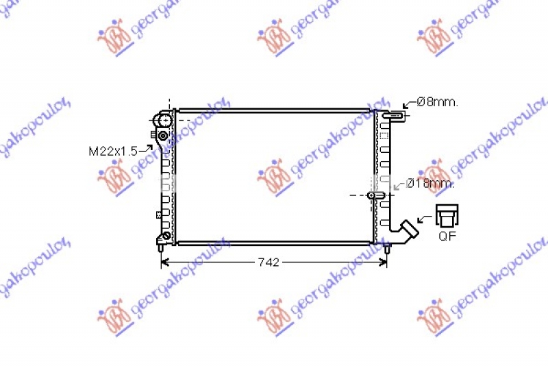 HLADNJAK MOTORA 1.8/1.9 BENZIN/DIZEL (67x38) BEZ ZASTITNE ZICE (VALEO)