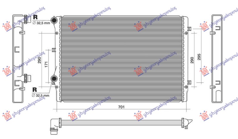 HLADNJAK MOTORA 1.8/2.0 TFSi BENZIN (650x450x32) (NRF)