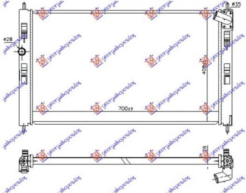 HLADNJAK MOTORA 1.8/2.2 DI-D DIZEL (MAN/AUTO) (700x410) (KOYO)