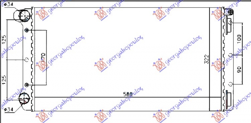 HLADNJAK MOTORA 1.9 JTD (58x30.8x38) (MARELLI TIP) (MARELLI)