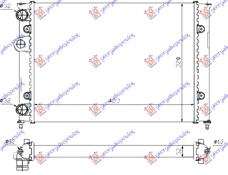 HLADNJAK MOTORA 1.9 TDI (62.5x37.9x3.2) (NRF)