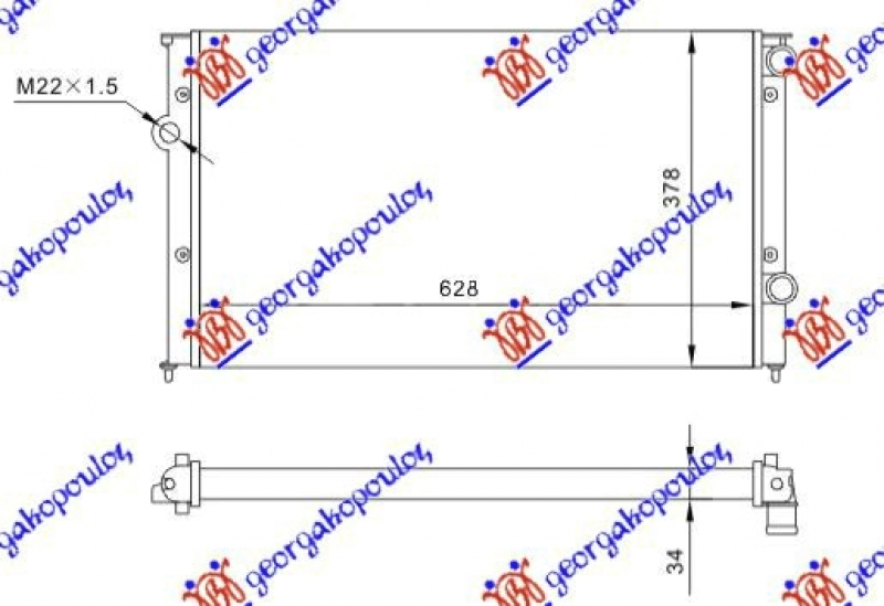 HLADNJAK MOTORA 1.9 TDI (62.5x37.9x3.2) (NRF)