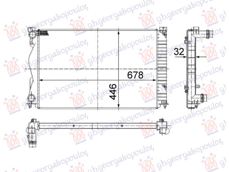 HLADNJAK MOTORA 2.0 BENZIN - 2.0 DIZEL (MAN) (677x439) (NRF)