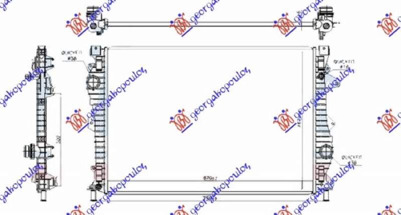 HLADNJAK MOTORA 2.0 BENZIN - 2.0 DIZEL (MANUELNI/AUTOMATSKI) (670x467) (VALEO)