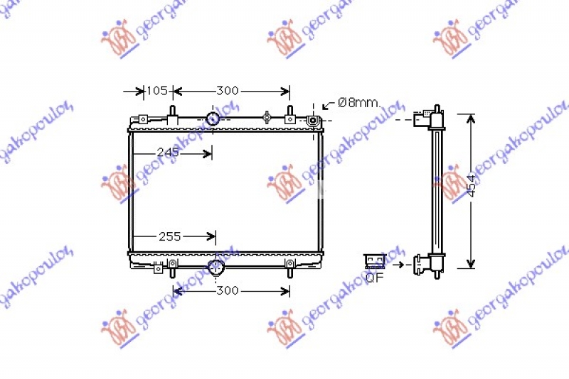HLADNJAK MOTORA 2.0 BENZIN/DIZEL (MAN) (+/-AC) (38x56) (NISSENS)
