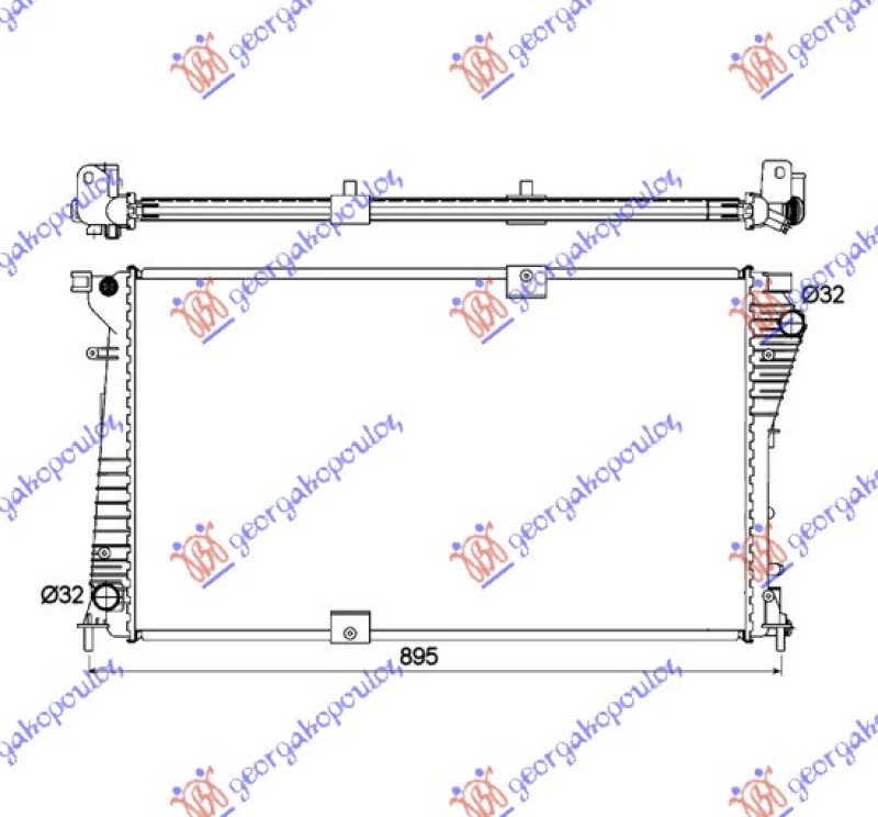 HLADNJAK MOTORA 2.0 CDTi 2.5 DTi DIZEL (780x450x26) CEV DIJAGONALNO (SA START-STOP SISTEMOM) (NRF)