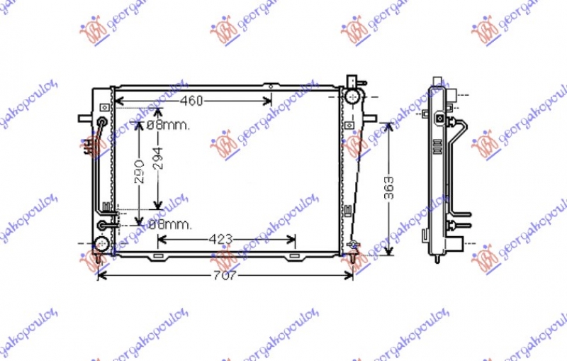 HLADNJAK MOTORA 2.0 CRDi (AUTO) (64x45.5x18) (NRF)