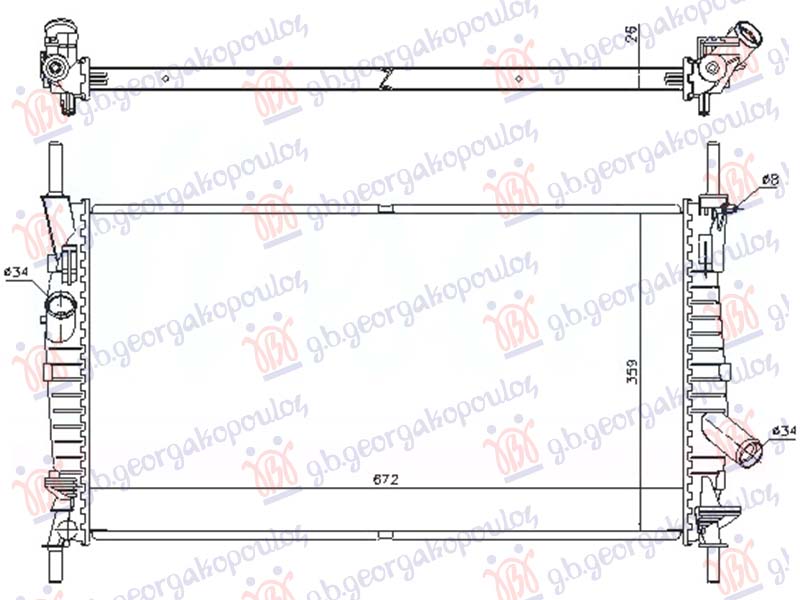 HLADNJAK MOTORA 2.0 DIZEL (+/-AC) (670x380x26) (NRF)