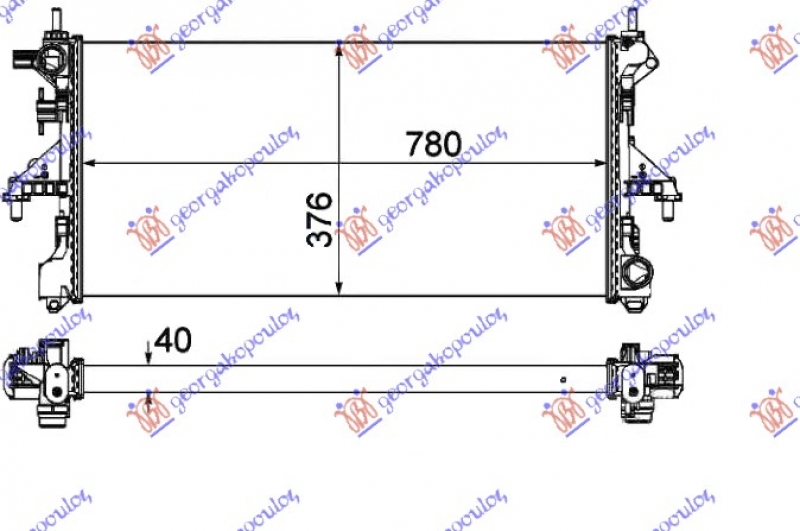 HLADNJAK MOTORA 2.0 JTD + AC (78x37.6x4.0) (VALEO)