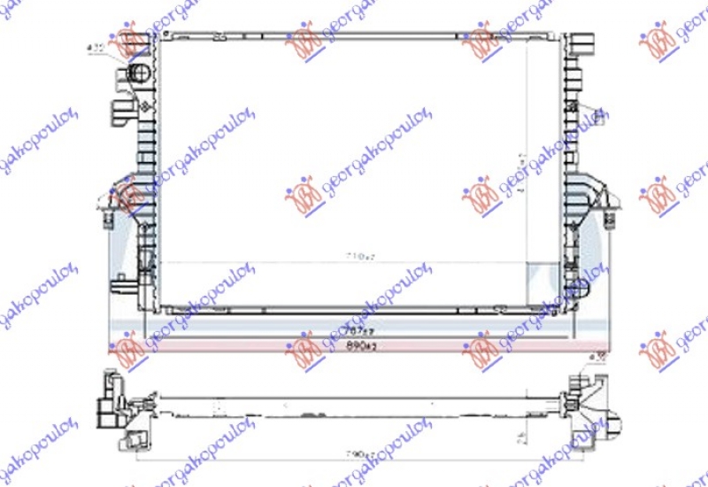 HLADNJAK MOTORA 2.0 TDi (110/150KW) DIZEL (710x470x26) (HELLA)