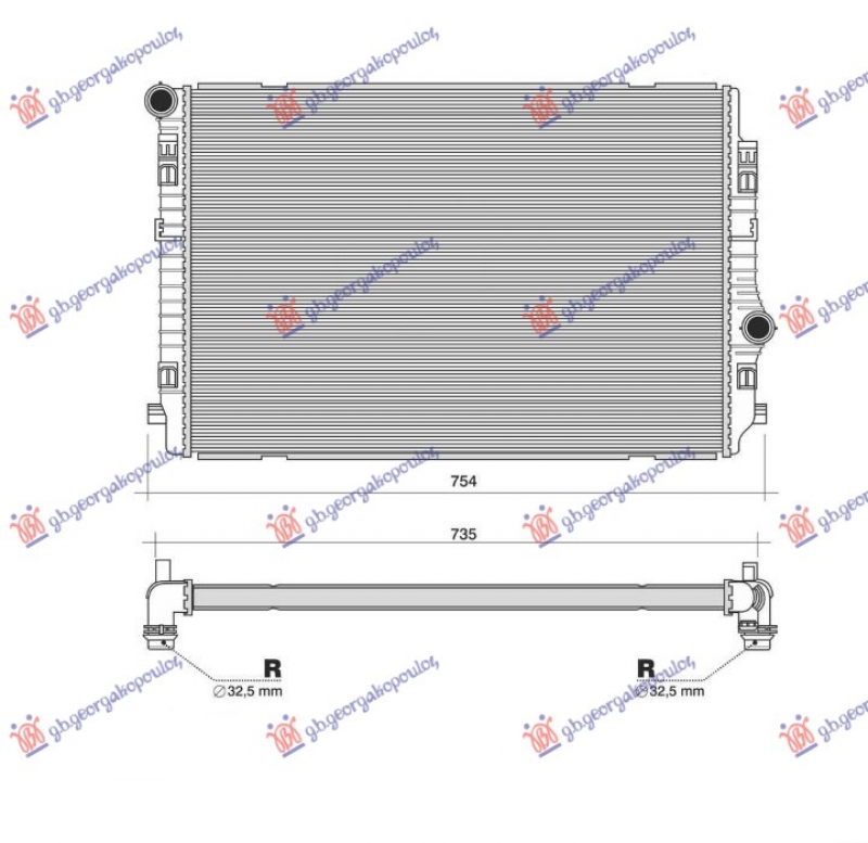 HLADNJAK MOTORA 2.0 TDi (135 KW) DIZEL (650x450x32) (VALEO)