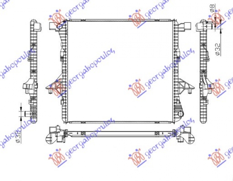 HLADNJAK MOTORA 2.0 TSI 2.0 TDI (61.7x58.4x26) (VALEO)