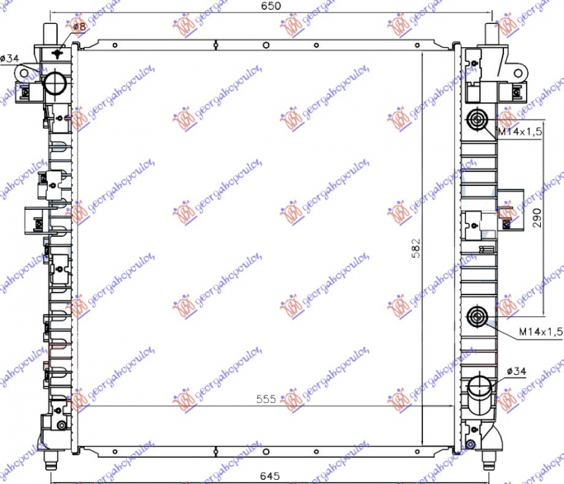 HLADNJAK MOTORA 2.0 Xdi DIZEL (AUTO) (555x580x26) (NRF)