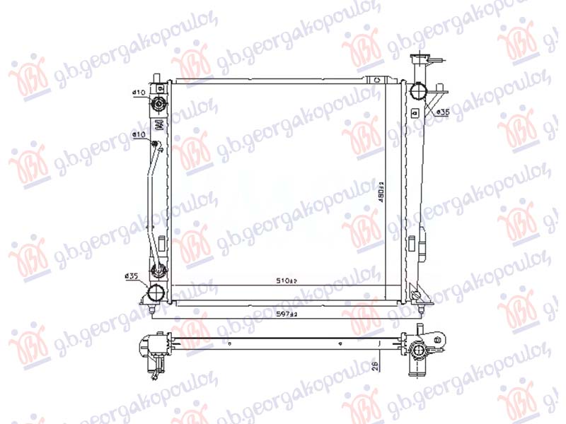 HLADNJAK MOTORA 2.0/2.2 DIZEL (AUTO) (510x480) (NRF)