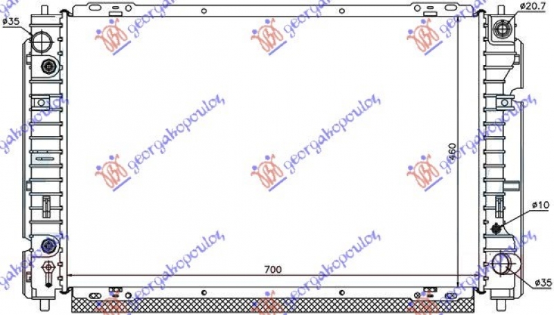 HLADNJAK MOTORA 2.0/2.3 BENZIN (MAN/AUTO) (700x460) (NRF)