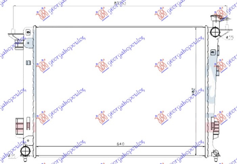 HLADNJAK MOTORA 2.0/2.4 BENZIN (MAN) (640x480x16) (KOREJA) (NISSENS)