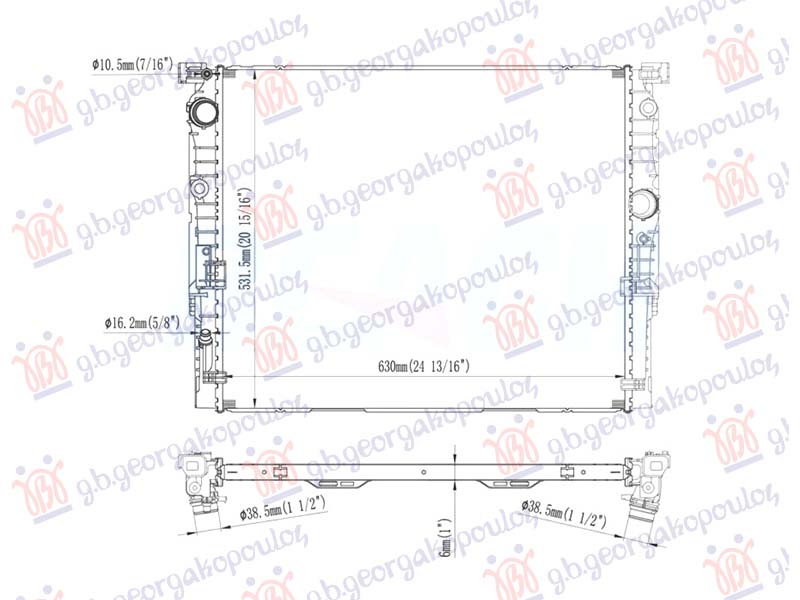 HLADNJAK MOTORA 2.0/3.0 BENZIN (MAN/AUTO) (630x536) (NRF)