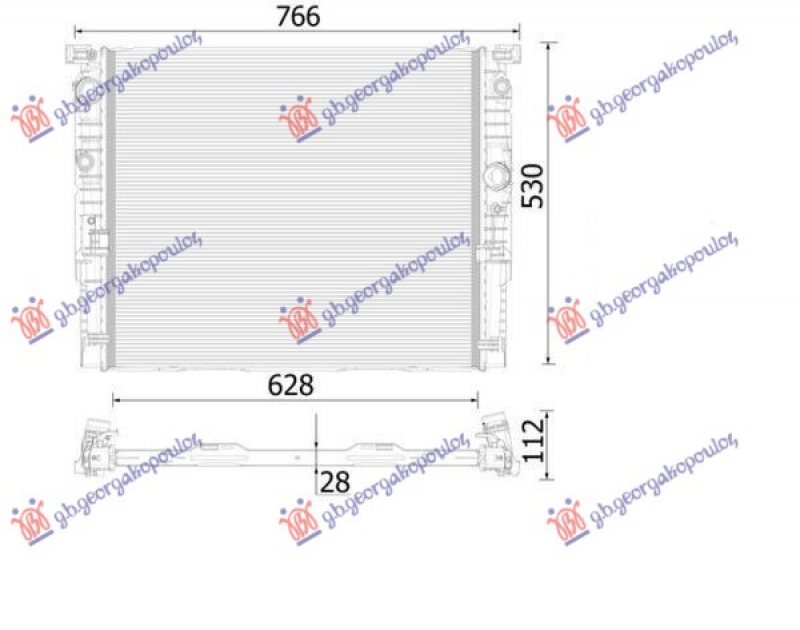 HLADNJAK MOTORA 2.0/4.4 HiBRID-BENZIN (628x530x26) (NRF)