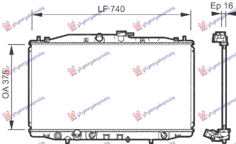HLADNJAK MOTORA 2.0i 16V (AUTO) (+/-AC) (37.5x71.3) (VALEO)