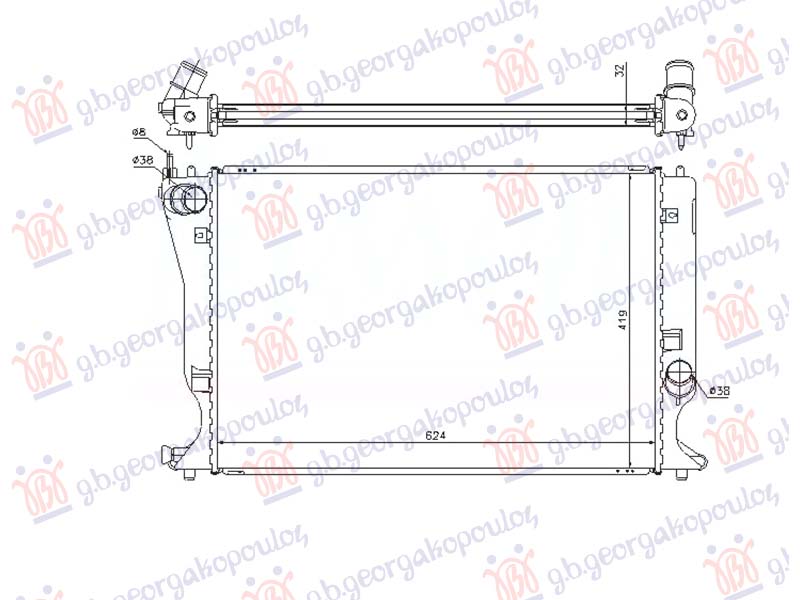 HLADNJAK MOTORA 2.2 D4D DIZEL (MAN) (625x410) -2006 (1 CEV) (NRF)