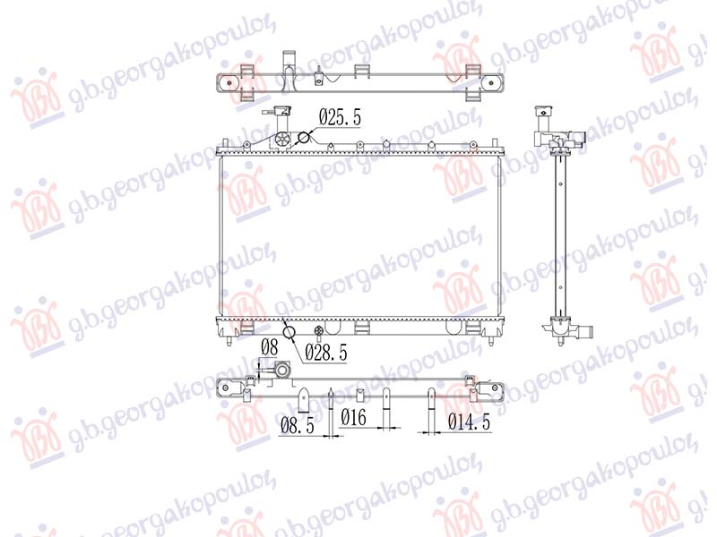HLADNJAK MOTORA 2.2 DI-D DIZEL (AUTO) (400x683x27)