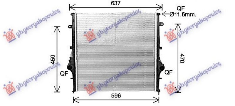 HLADNJAK MOTORA 2.2 DIZEL (AUTO) (540x543x16) (MAHLE BEHR)