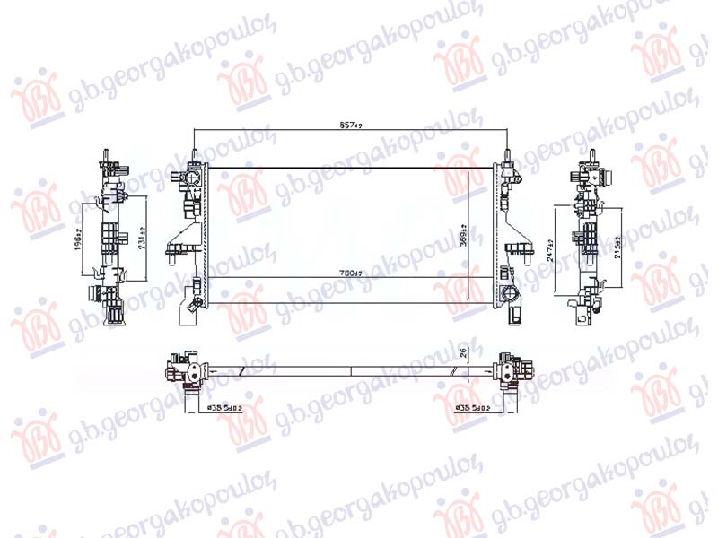 HLADNJAK MOTORA 2.2 DIZEL (MAN) (780x370) (NISSENS)