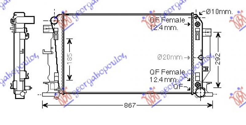HLADNJAK MOTORA 2.2/3.0 Cdi/3.5i 24V (AUTO) (-AC) (67.7x41) (KOYO)