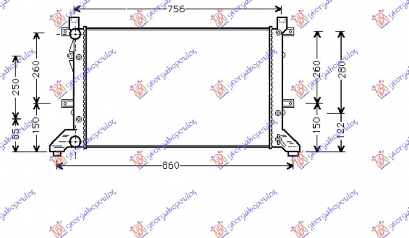 HLADNJAK MOTORA 2.3 BENZIN/2.5/2.8 TDI (MAN) (67.9x39.9x2.6) (NRF)