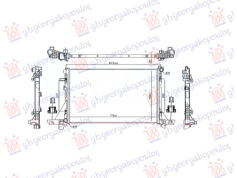 HLADNJAK MOTORA 2.3 DIZEL (MAN) (773x478) (CEVI DIJAGONALNO) (VALEO)