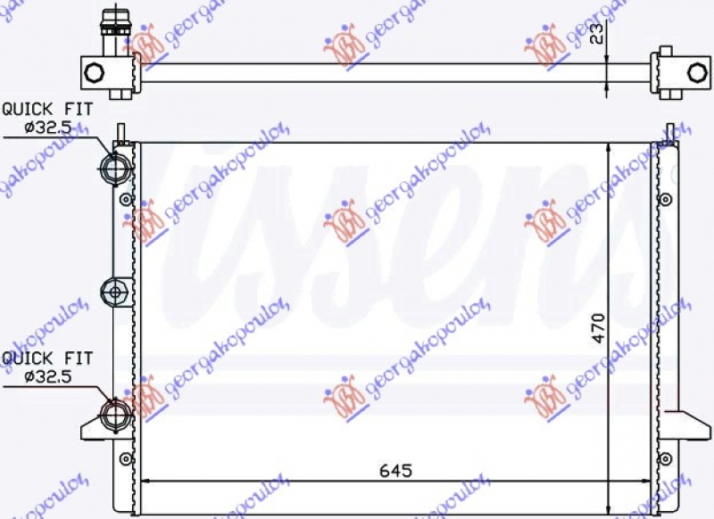HLADNJAK MOTORA  2.3 i-16V (63.5x47) 00-
