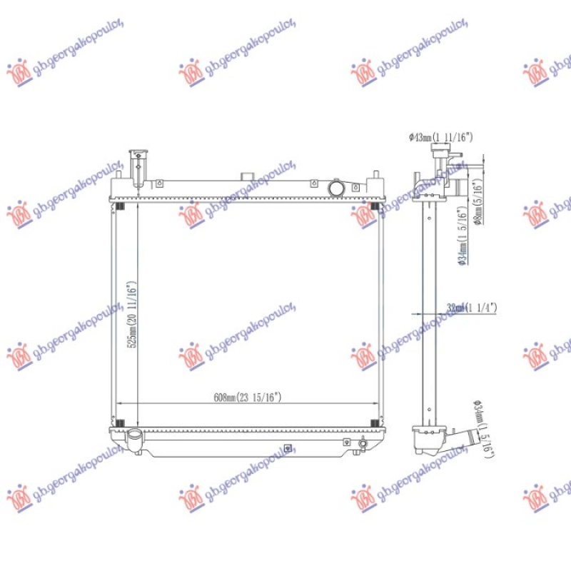 HLADNJAK MOTORA 2.4 TD (52.5x62.5x48) (NISSENS)