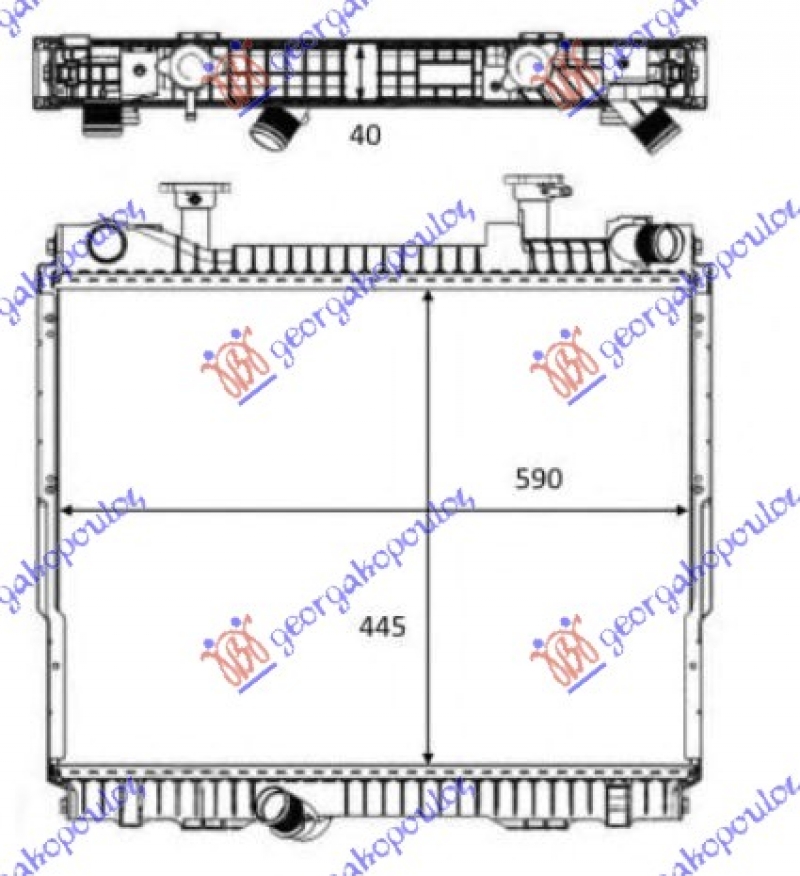HLADNJAK MOTORA 2.5 D DIZEL (445x570x40) (NRF)