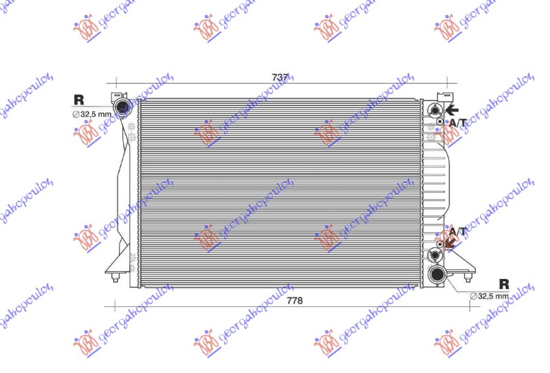 HLADNJAK MOTORA 2.5 TDI DIZEL (AUTOMATSKI) (632x399) (NRF)