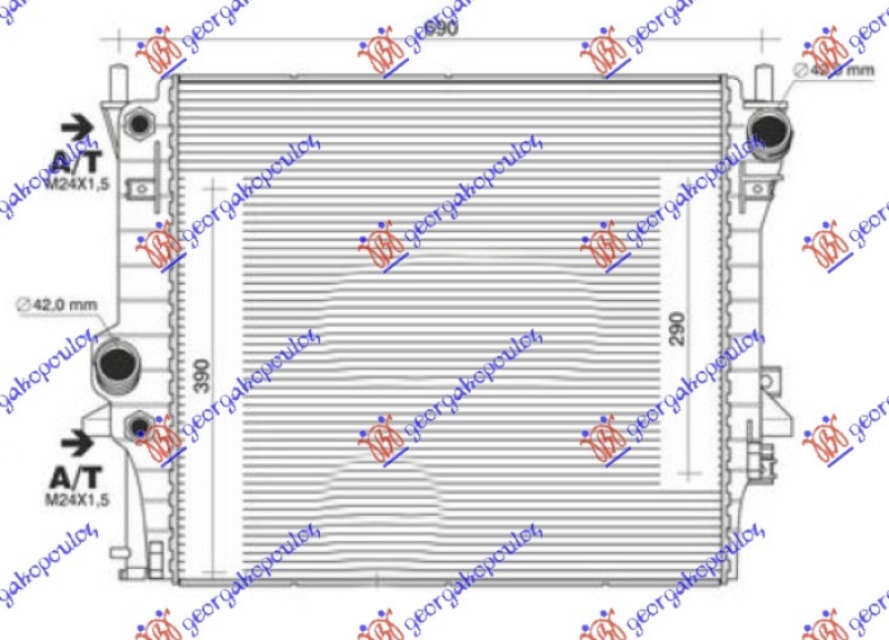 HLADNJAK MOTORA 2.5/3.0/4.0/4.2 (AUTOMATSKI) (+/-AC) (572x508) (NISSENS)