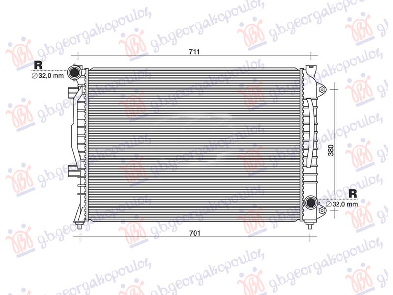 HLADNJAK MOTORA 2.7 T BENZIN (AUTO) (630x440x32) (NRF)