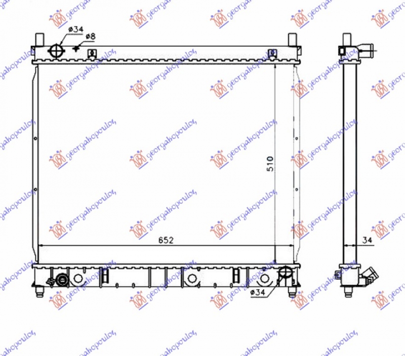 HLADNJAK MOTORA 2.9 TD DIZEL (MAN) (510x660x26) (NISSENS)