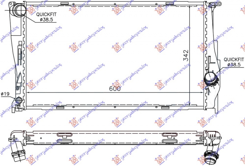 HLADNJAK MOTORA 3.0 (135i) BENZIN (MAN) - 2.0 (116D/118D/120D/123D) DIZEL (MAN/AUTO) (600x340x32) 1 CEV (NRF)